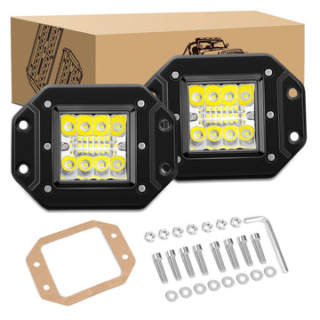 2 Pcs 42W Flush Mount Upgraded Spot Flood Combo LED Work Light